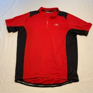 Nishiki Red Black Short Sleeve 1/4 Zip Cycling Jersey Men’s Medium